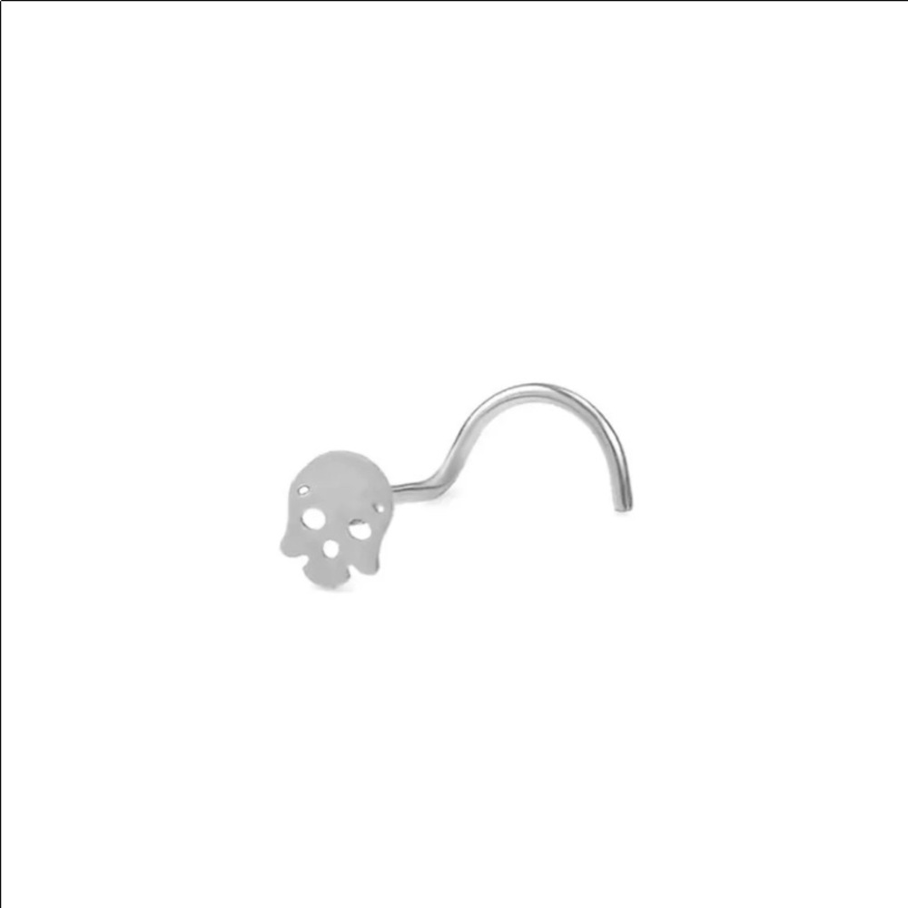 Skull head surgical steel nose ring